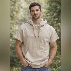 Buck Mason Hoodie Sweatshirt Short Sleeve Brushed Loopback Terry Large